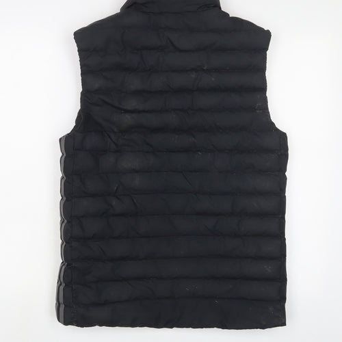 adidas Mens Black Gilet Jacket Size S Zip - Logo, Embroidered