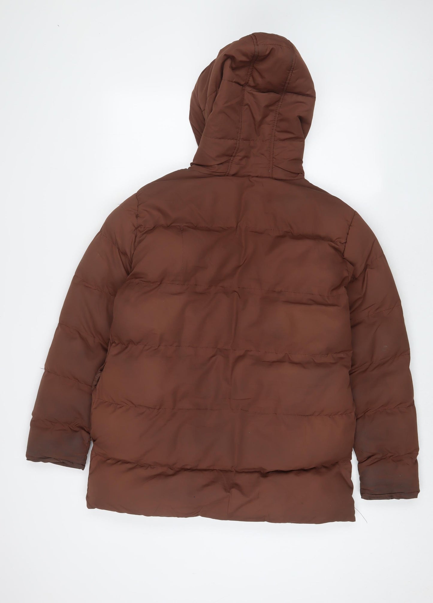 Threadbare Womens Brown Puffer Jacket Coat Size 6 Zip