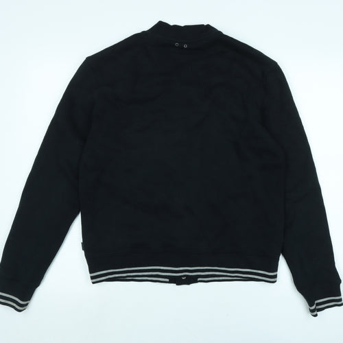 All Star Converse Mens Black Jacket Size S Snap - Logo