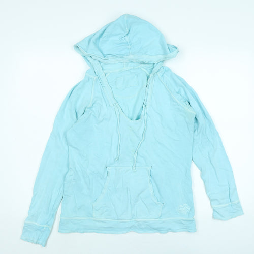 White Stuff Womens Blue Cotton Pullover Hoodie Size 10 - Logo