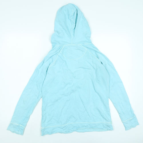 White Stuff Womens Blue Cotton Pullover Hoodie Size 10 - Logo