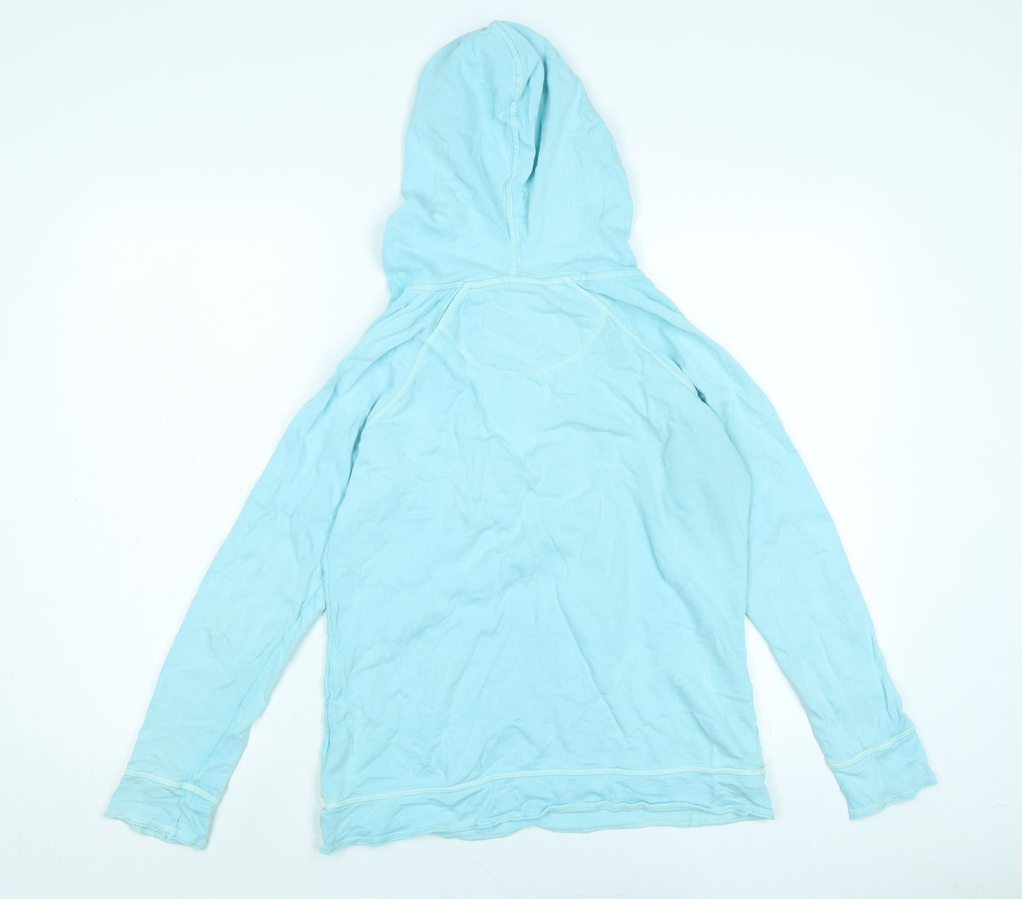 White Stuff Womens Blue Cotton Pullover Hoodie Size 10 - Logo