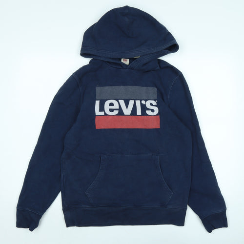 Levi's Mens Blue Cotton Pullover Hoodie Size M - Logo