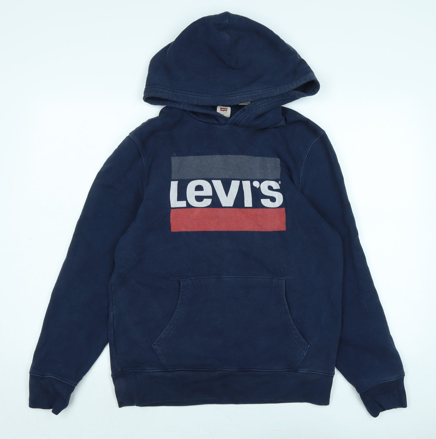 Levi's Mens Blue Cotton Pullover Hoodie Size M - Logo