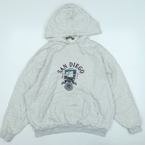 ASOS Mens Grey Polyester Pullover Hoodie Size M - San Diego