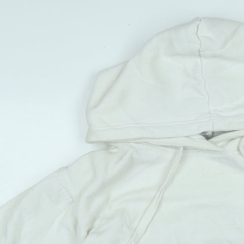 Uneek Mens White Polyester Pullover Hoodie Size M - Logo