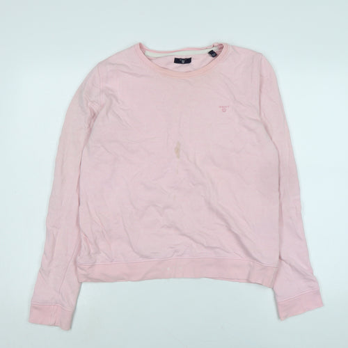 GANT Womens Pink Polyester Pullover Sweatshirt Size L - Logo
