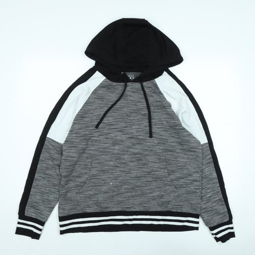 Souluxe Mens Grey Polyester Pullover Hoodie Size L - Logo