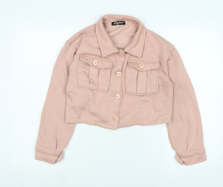 Stylewise Womens Pink Jacket Size M Button - Logo