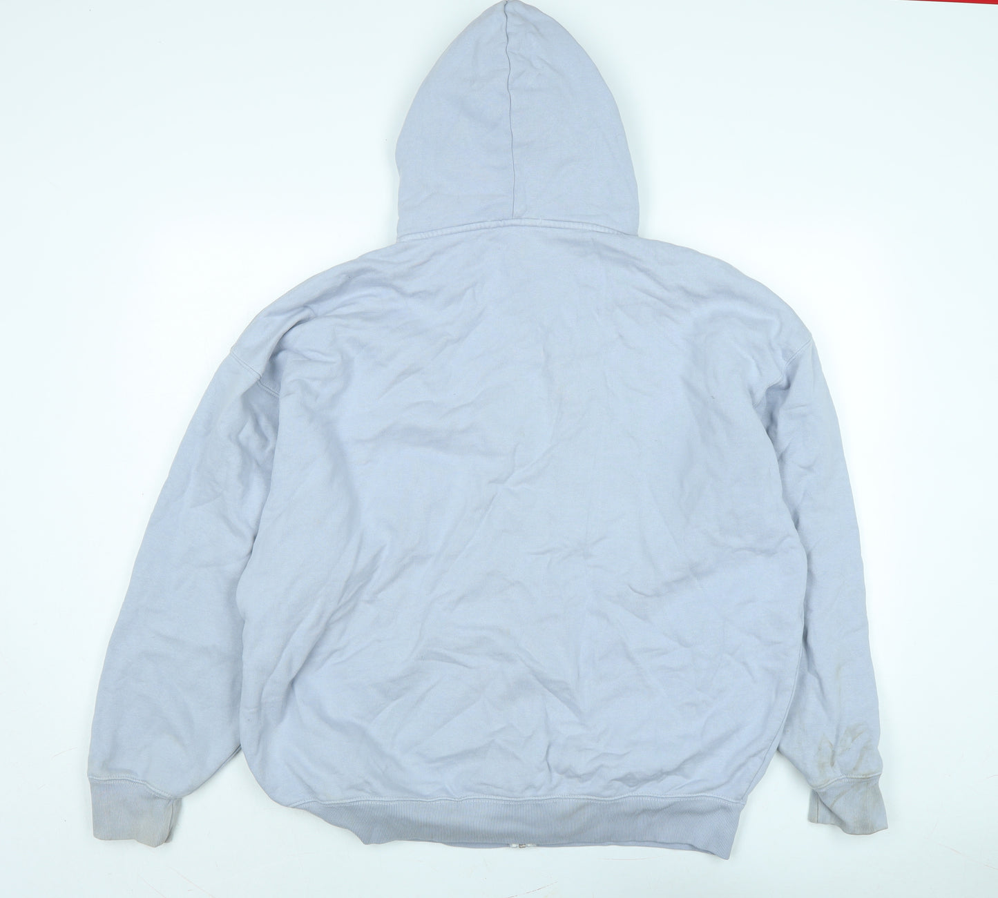 Brandy Melville Mens Blue Jacket Size 3XL Zip - Logo