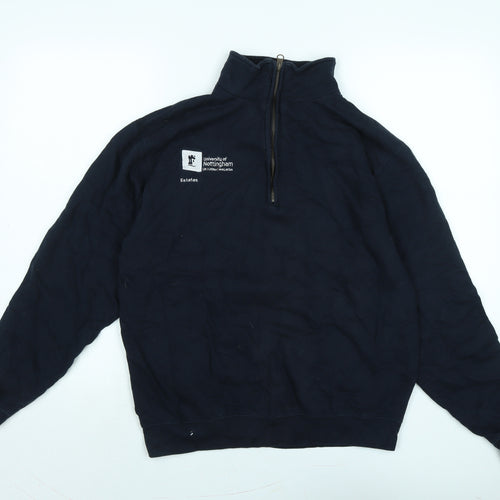 Just Hoods Mens Black Polyester Pullover Sweatshirt Size M - Univerisity of Nottingham