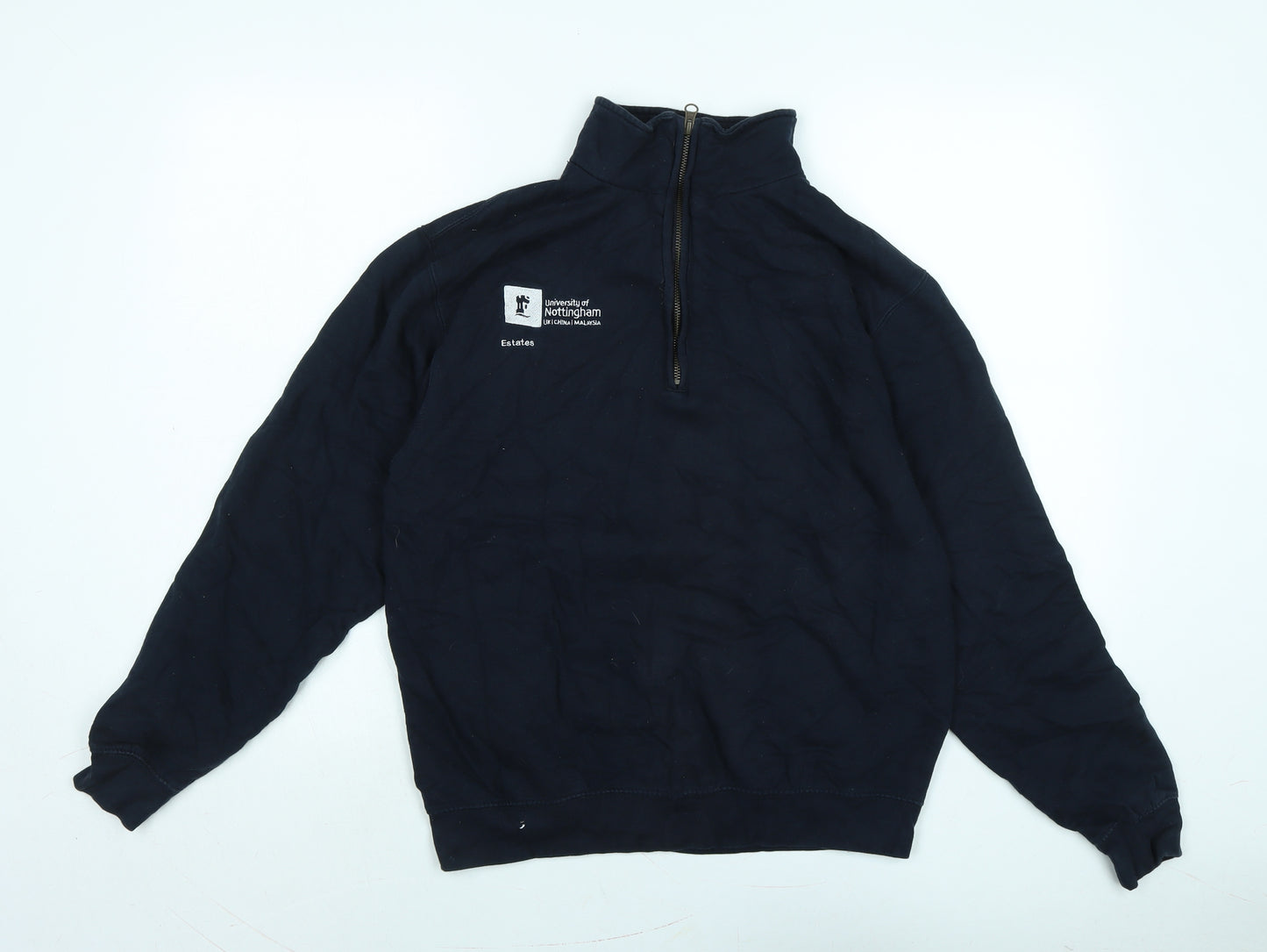 Just Hoods Mens Black Polyester Pullover Sweatshirt Size M - Univerisity of Nottingham