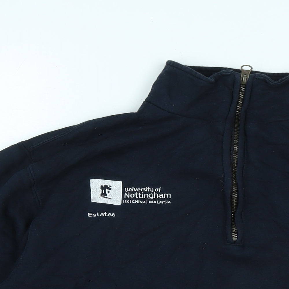 Just Hoods Mens Black Polyester Pullover Sweatshirt Size M - Univerisity of Nottingham