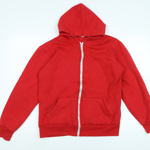 American authentic Womens Red Jacket Size L Zip - Logo
