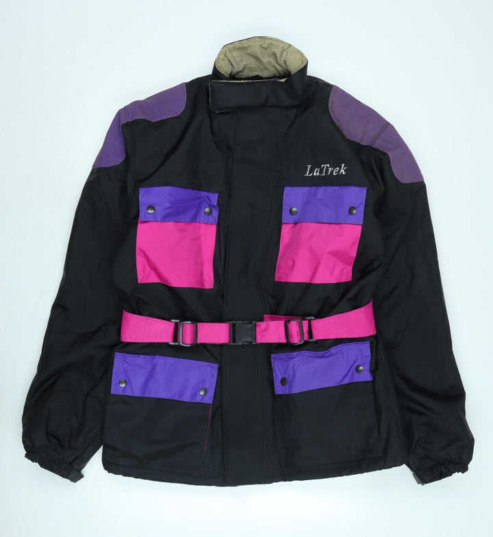 La Trek Womens Black Anorak Coat Size L Zip - Logo