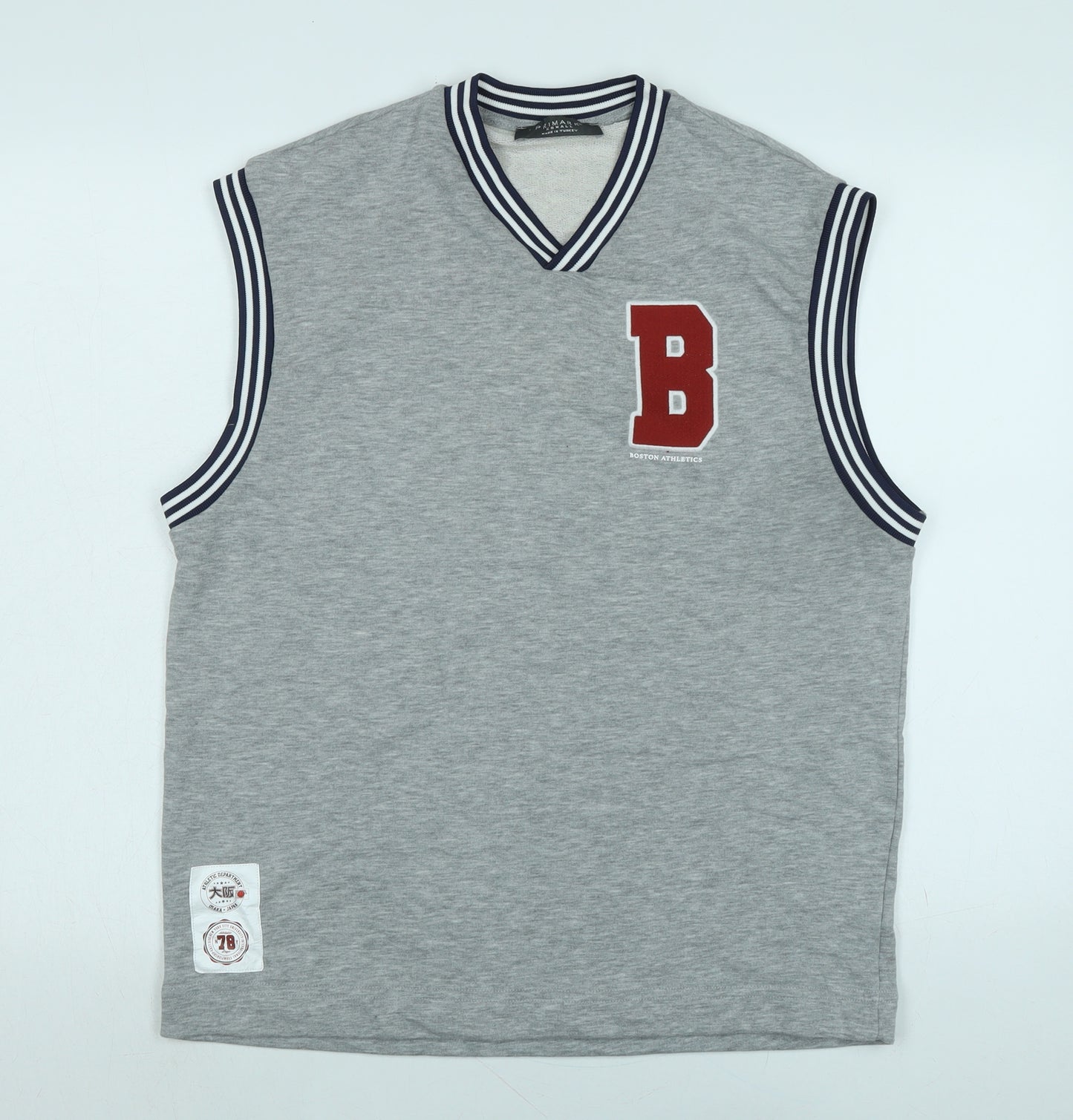 Athletic Dept Mens Grey Polyester Vest Sweatshirt Size XLT - Logo