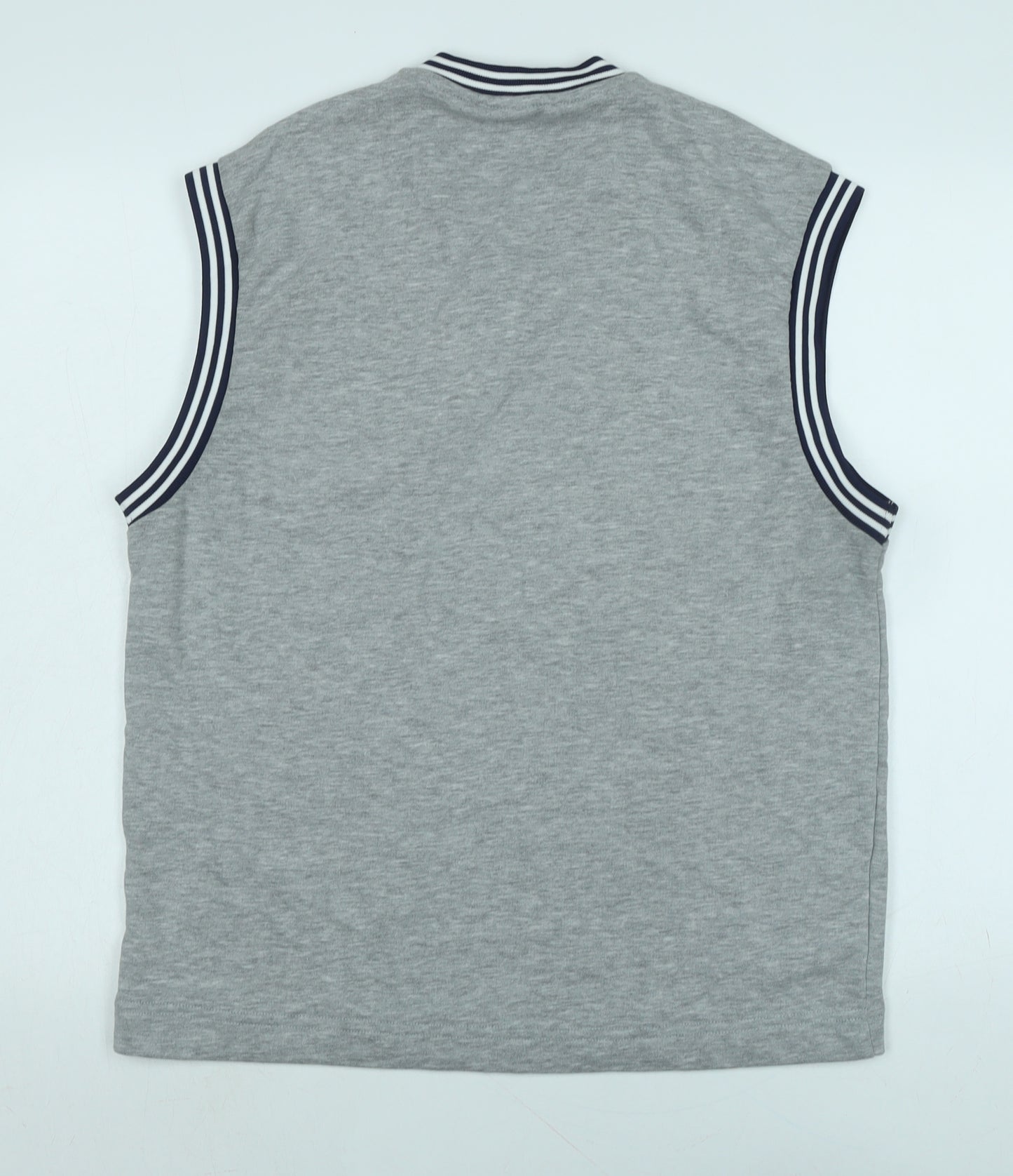 Athletic Dept Mens Grey Polyester Vest Sweatshirt Size XLT - Logo