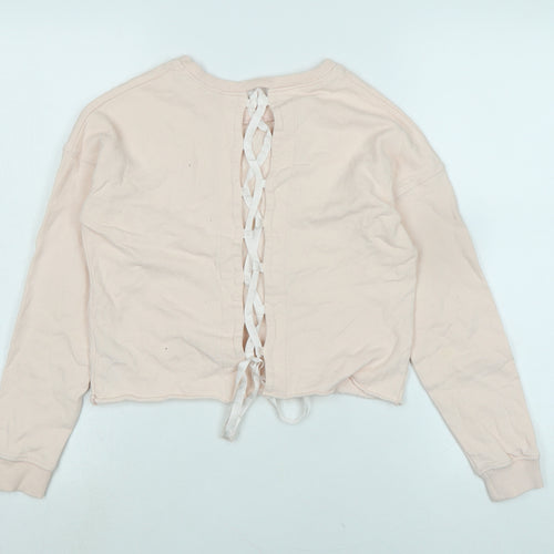 Miss Selfridge Womens Pink Polyester Pullover Sweatshirt Size 4 - Logo