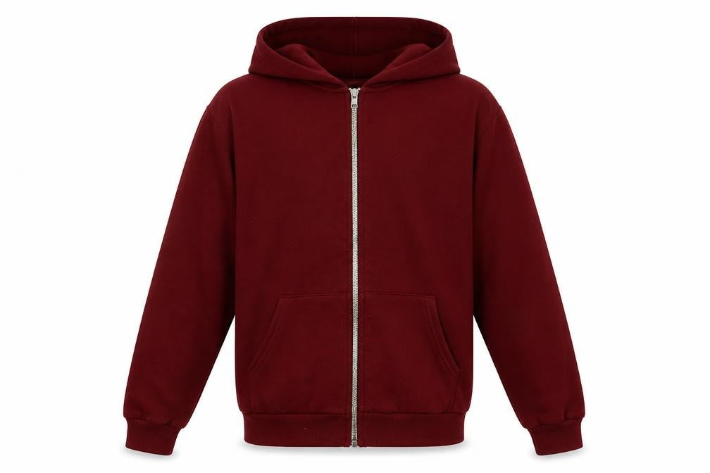 Front view of American Apparel boys’ red jacket size 2xs zip