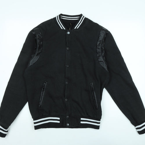 adrexx - marco polo Mens Black Bomber Jacket Jacket Size M Zip - Logo