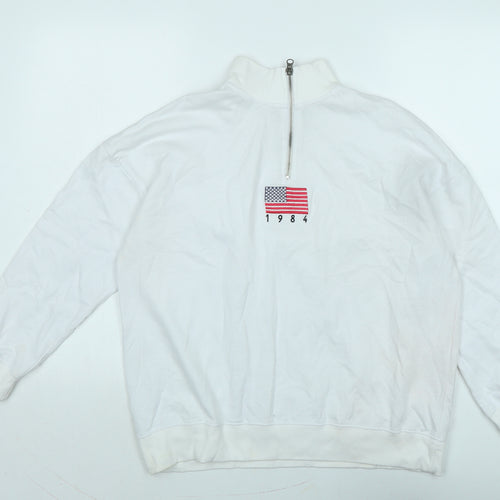 Daisy Street Womens Silver Polyester Pullover Sweatshirt Size 14 - Logo