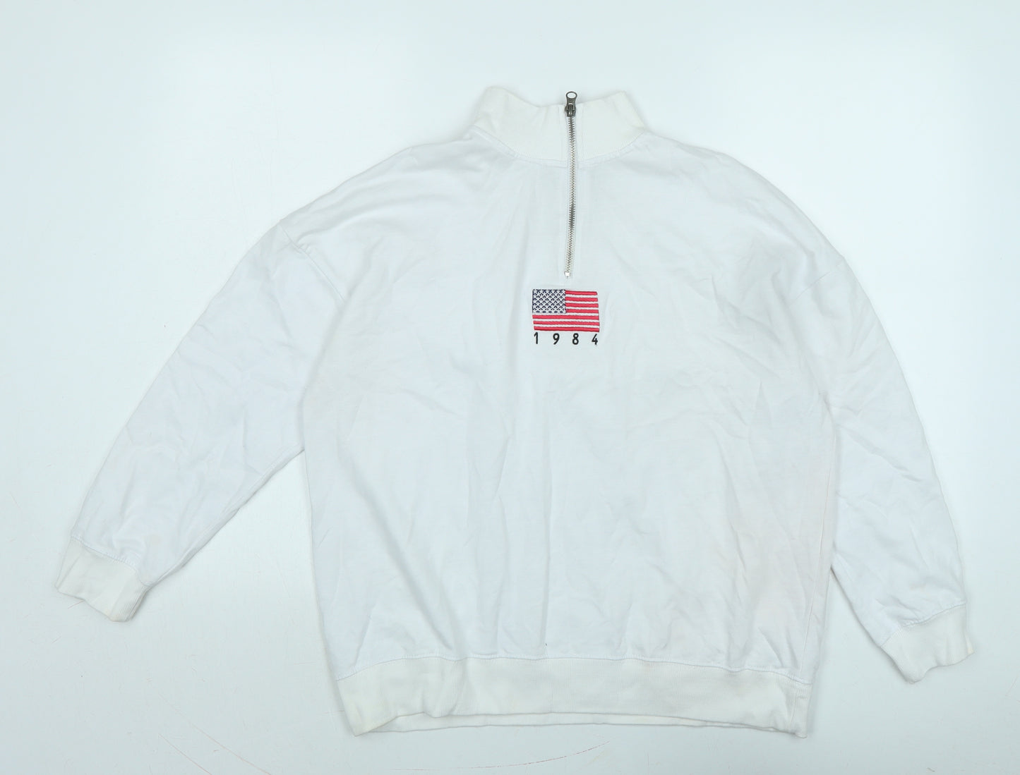 Daisy Street Womens Silver Polyester Pullover Sweatshirt Size 14 - Logo