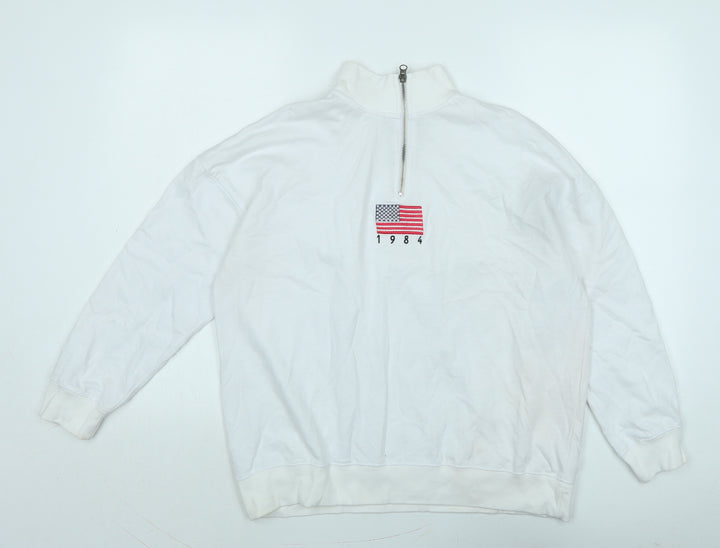 Daisy Street Womens Silver Polyester Pullover Sweatshirt Size 14 - Logo
