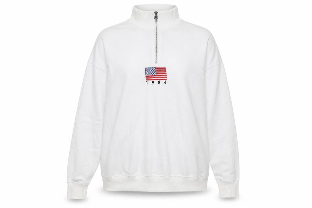 Front view of Daisy Street women’s silver polyester pullover sweatshirt, size UK 14, - logo