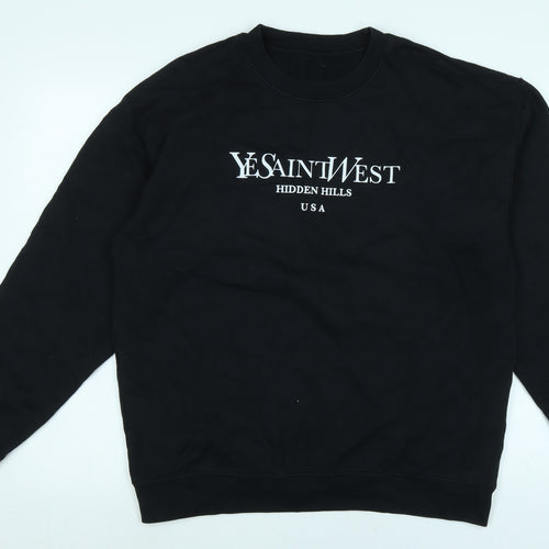 Ye Saint West Mens Black Polyester Pullover Sweatshirt Size L - Logo