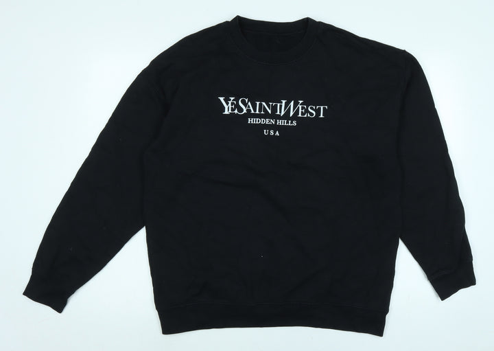 Ye Saint West Mens Black Polyester Pullover Sweatshirt Size L - Logo