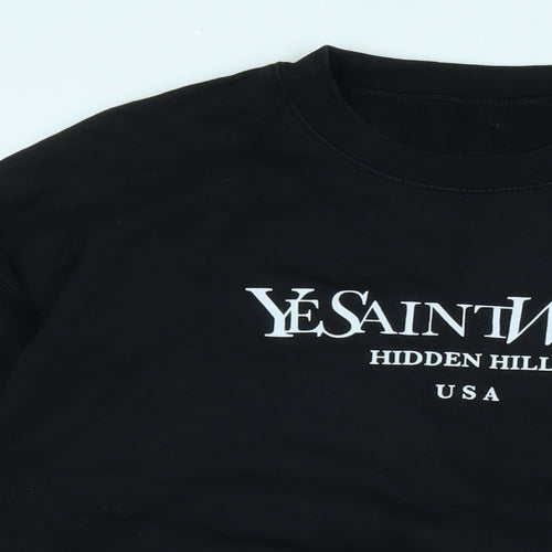 Ye Saint West Mens Black Polyester Pullover Sweatshirt Size L - Logo