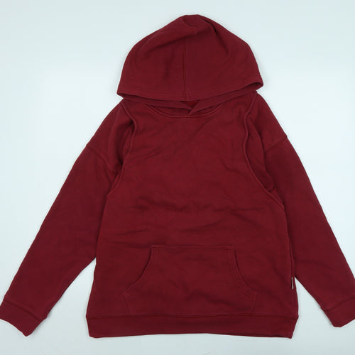 Stylish Womens Red Polyester Pullover Hoodie Size 14