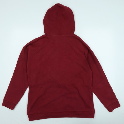 Stylish Womens Red Polyester Pullover Hoodie Size 14