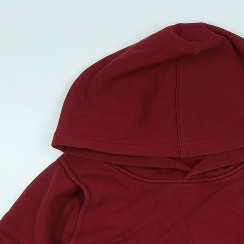 Stylish Womens Red Polyester Pullover Hoodie Size 14