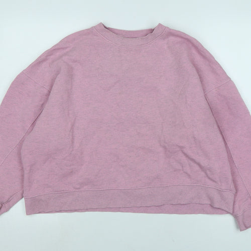 Topshop Womens Pink Polyester Pullover Sweatshirt Size S - Logo