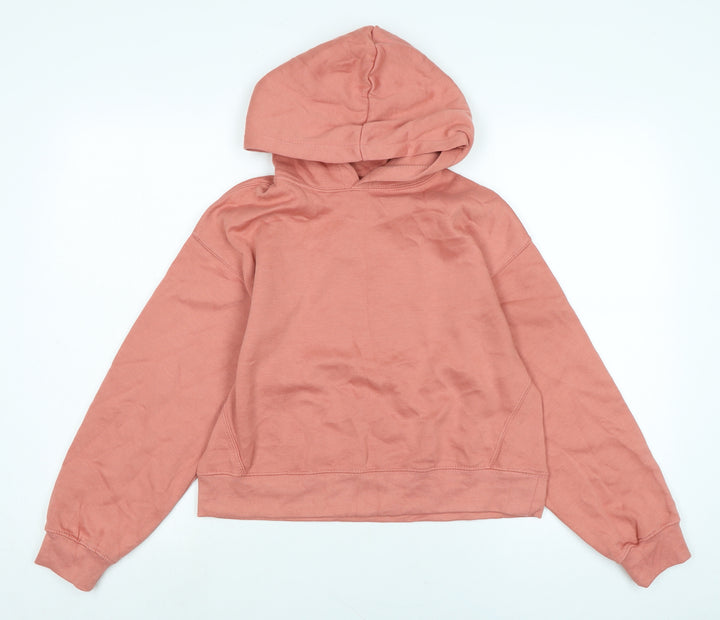 Zara Girls Orange Polyester Pullover Hoodie Size 13-14 Years