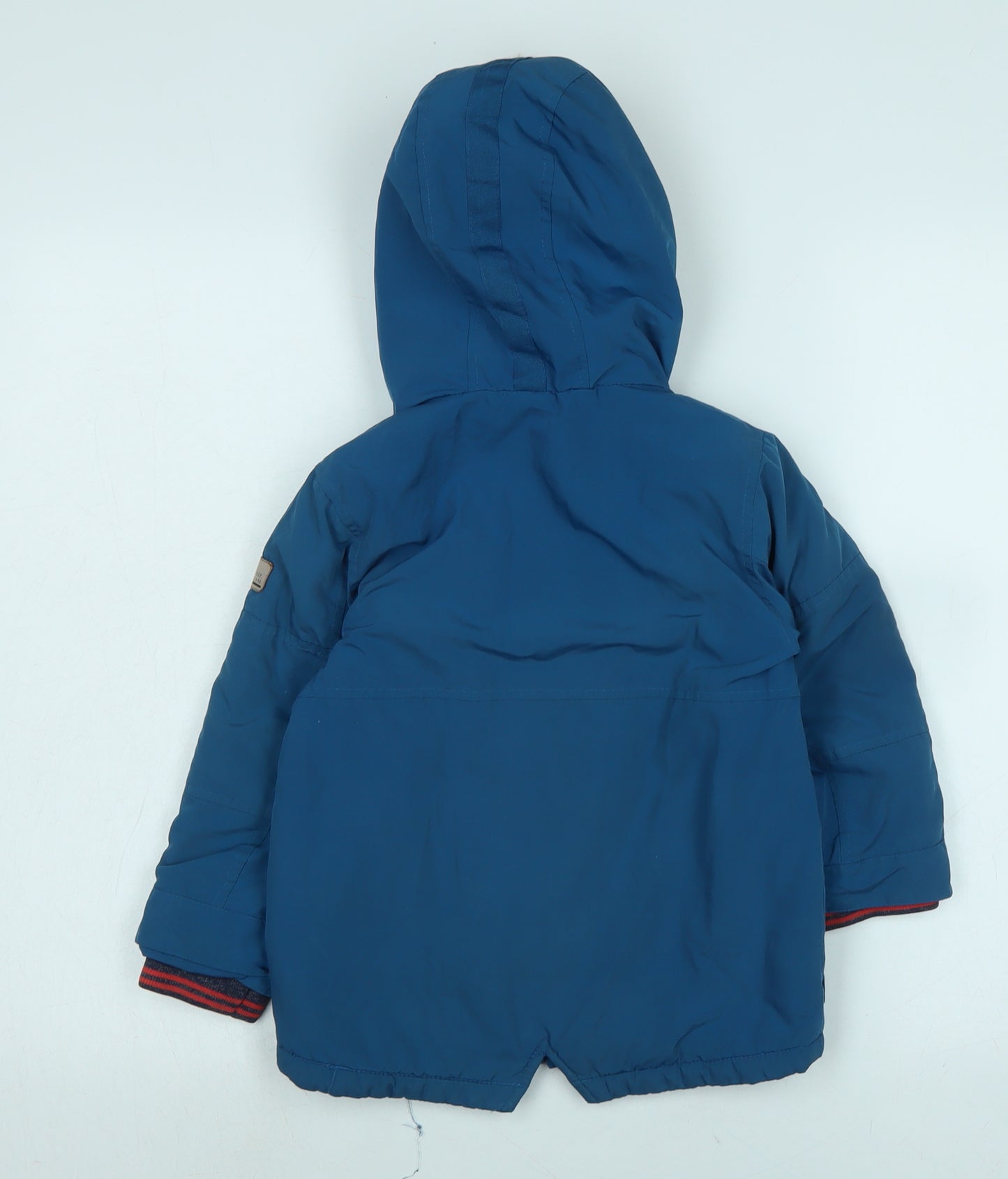 NEXT Boys Blue Parka Coat Size 3-4 Years Zip