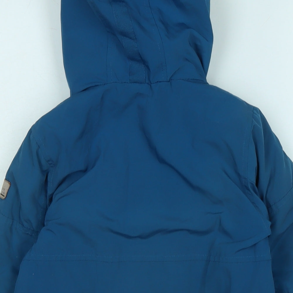 NEXT Boys Blue Parka Coat Size 3-4 Years Zip