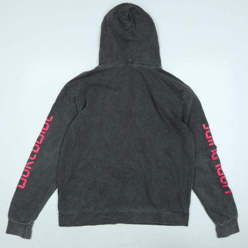 PRETTYLITTLETHING Womens Grey Polyester Pullover Hoodie Size S