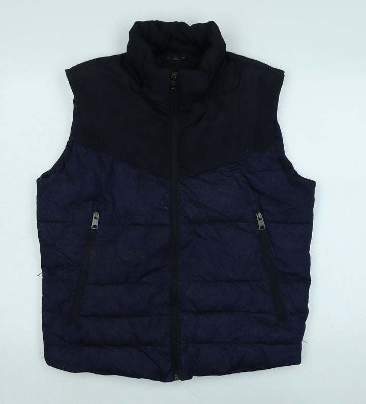 Origional denim Mens Blue Gilet Waistcoat Size L Zip