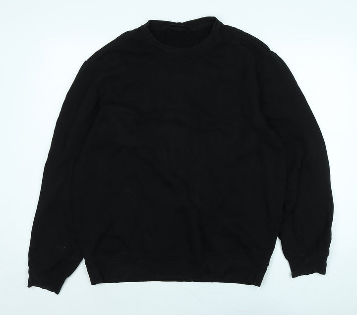 H&M Mens Black Polyester Pullover Sweatshirt Size M