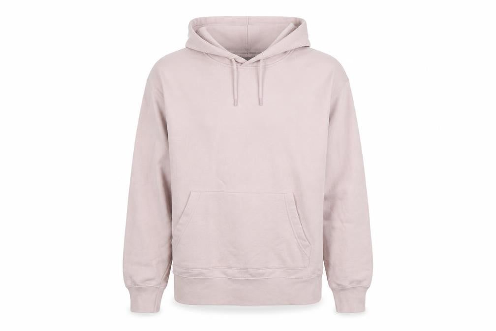Front view of Topman men’s purple polyester pullover hoodie, size L