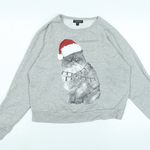 New Look Womens Grey Polyester Pullover Sweatshirt Size 10