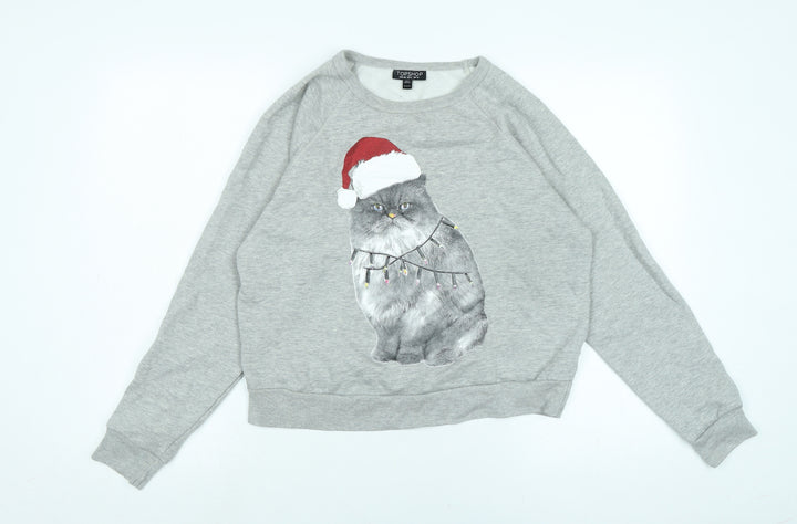 New Look Womens Grey Polyester Pullover Sweatshirt Size 10