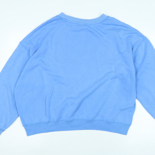 H&M Womens Blue Polyester Pullover Sweatshirt Size L