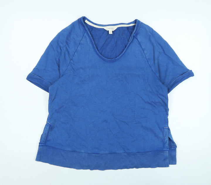 Per Una Womens Blue Polyester Pullover Sweatshirt Size S