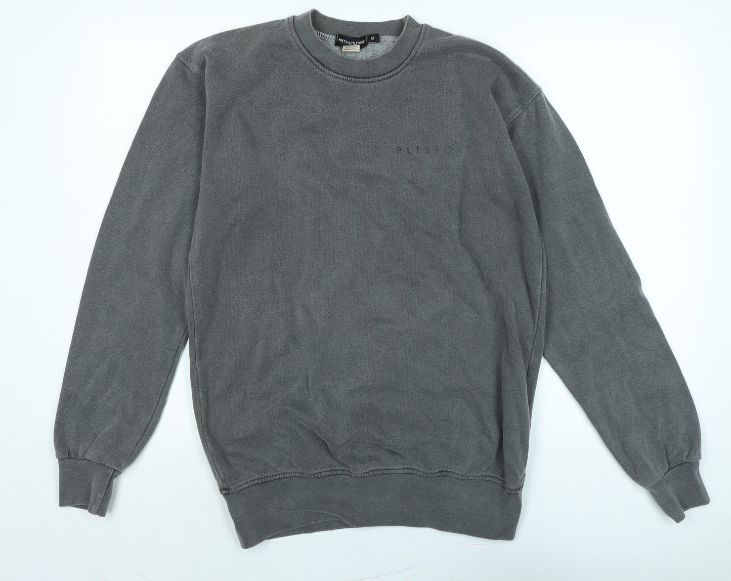 PRETTYLITTLETHING Womens Grey Polyester Pullover Sweatshirt Size M