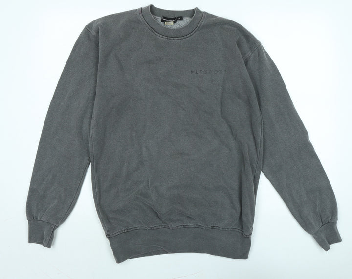 PRETTYLITTLETHING Womens Grey Polyester Pullover Sweatshirt Size M
