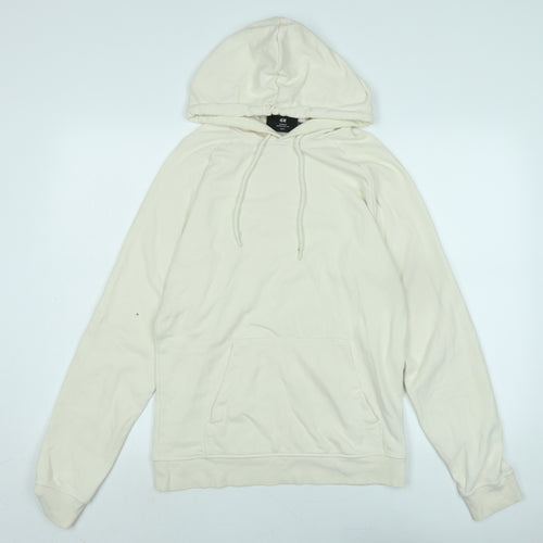 H&M Womens Ivory Polyester Pullover Hoodie Size S