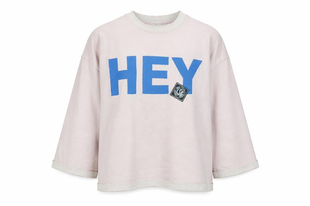 Front view of Little sunny bite women’s pink polyester pullover sweatshirt, size L